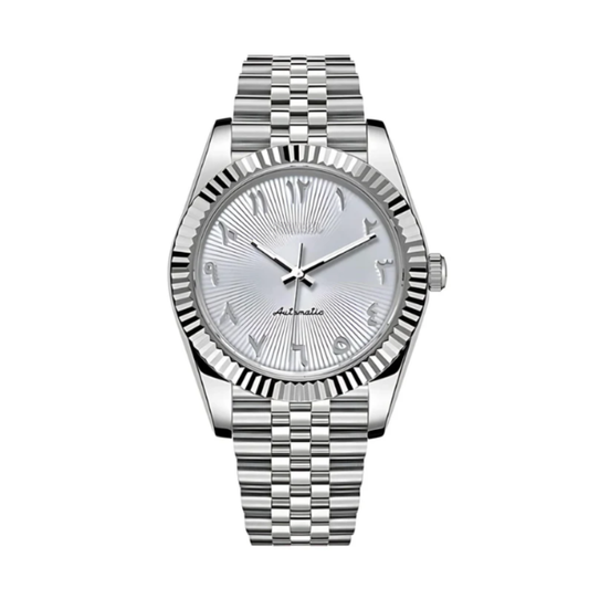 SEIKJUST WHITE SUNBURST ARABIC 39MM WATCH