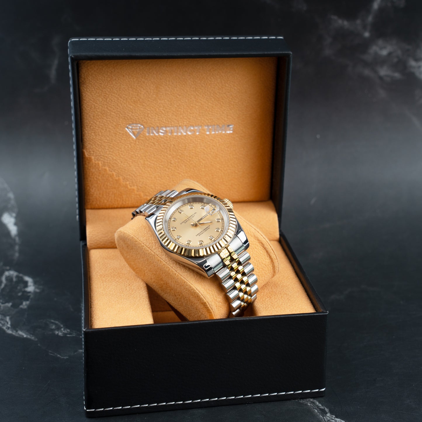 SEIKJUST 39mm GOLD DIAMOND DIAL