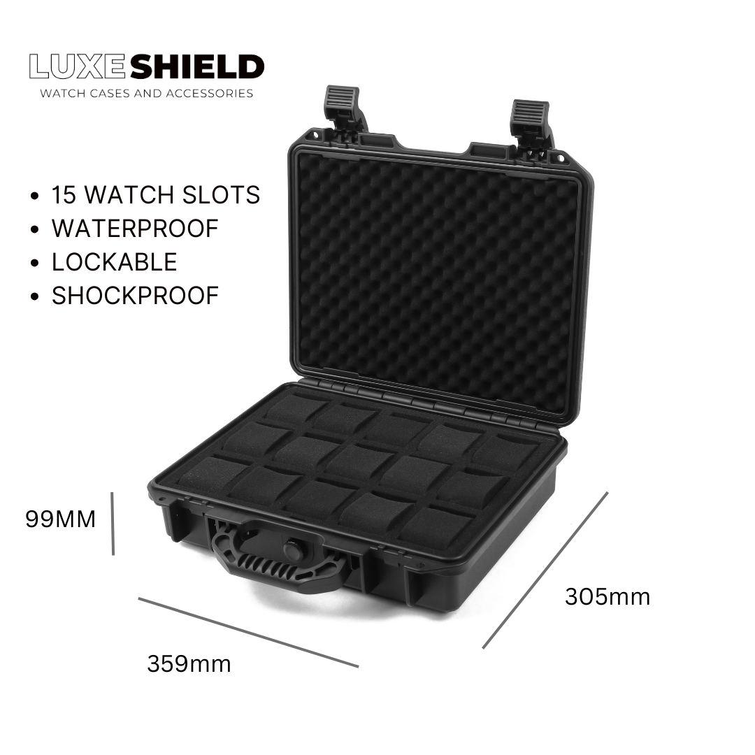 Luxe Shield Watch Briefcase - 15 Slots