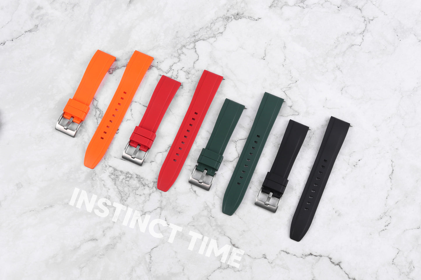 Vulcanized FKM Rubber Watch Strap 20mm