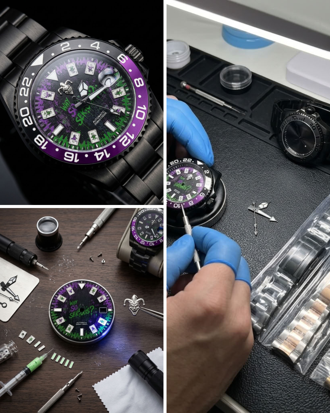 Daniel’s finished custom Joker watch