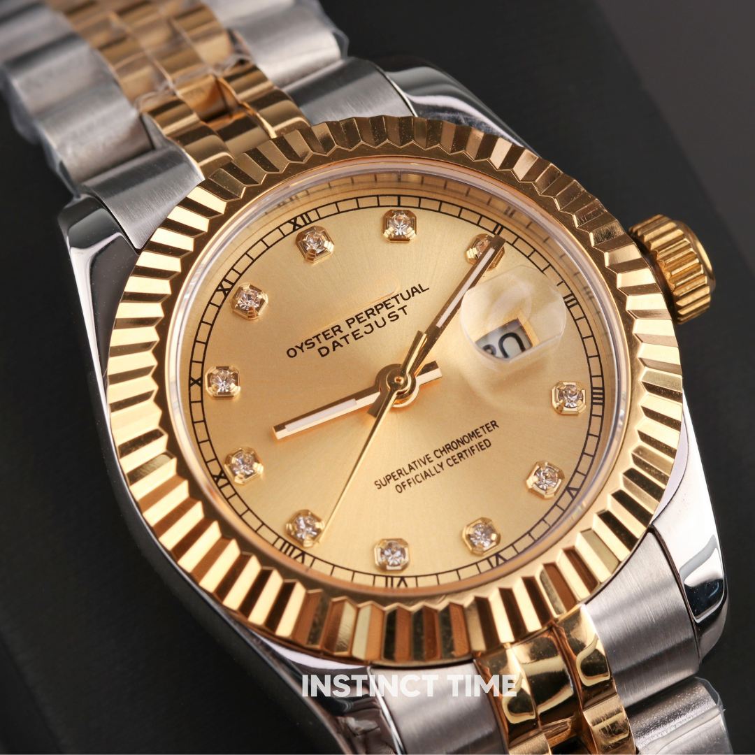 SEIKJUST GOLD DIAMOND DIAL 31mm