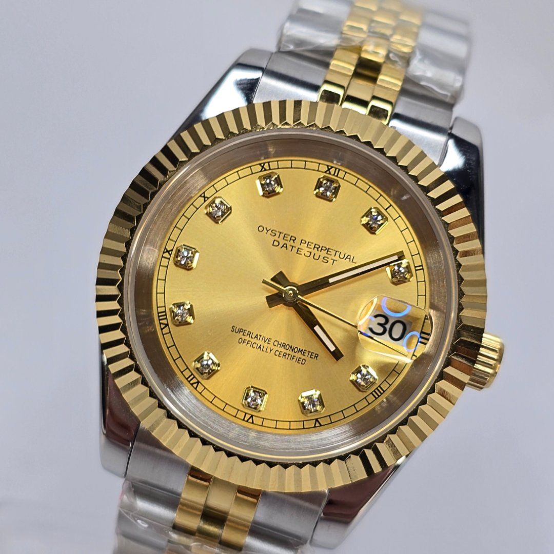 SEIKJUST 39mm GOLD DIAMOND DIAL